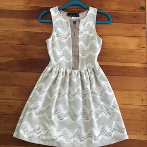 Beige and white dress